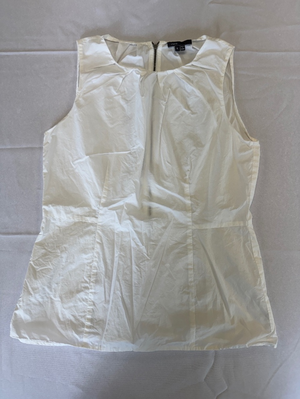 Vince Sleeveless White Cotton Top Size 6